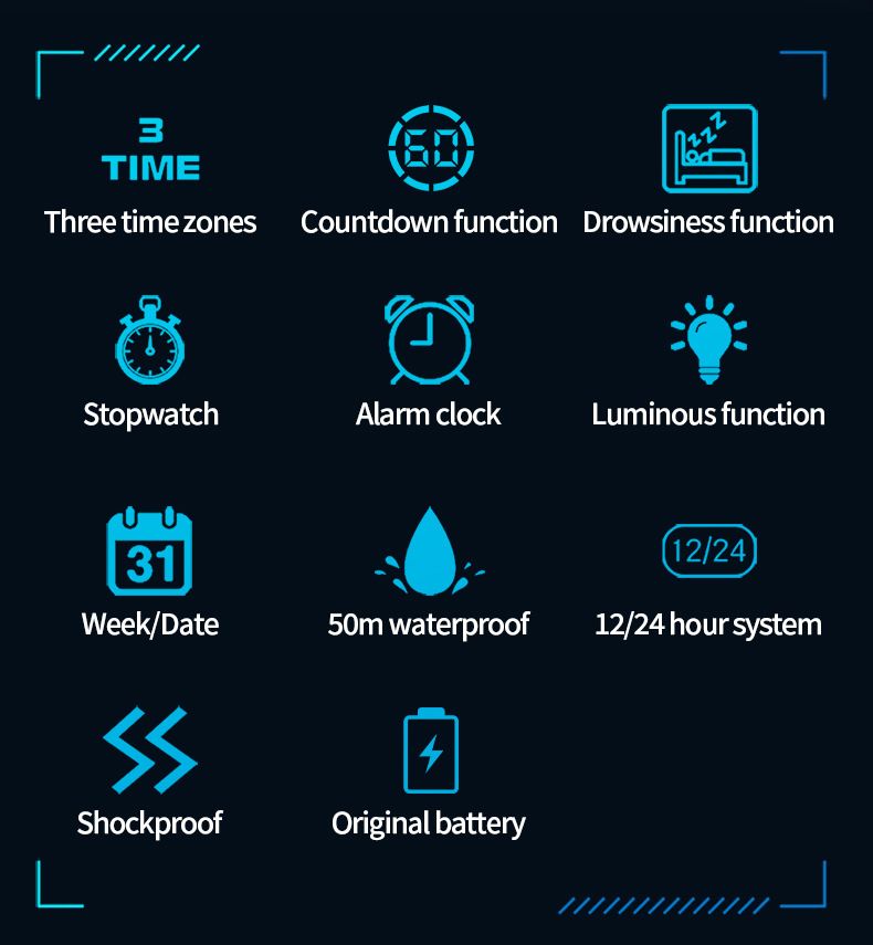 Digital Analog Dual Display Sport Watch With LED Backlight, Waterproof, Stopwatch, Alarm, Countdown For Outdoor, Business, Casual Business Watch_voghion.com