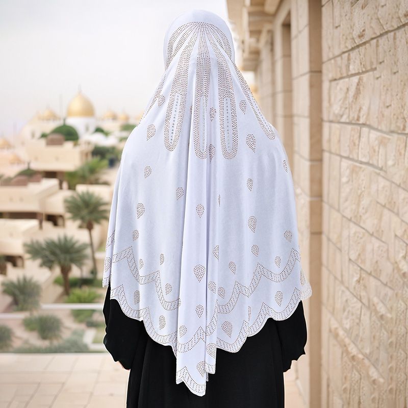Foulard en lin à grandes vagues et fleurs taillées en diamant, style malaisien, style Dubaï, tendance_voghion.com
