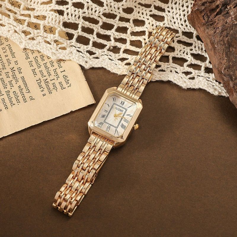 Women's Watches Fashion Strip Nail Mixed Scale Bamboo Joint Steel Belt Women's Quartz Watch + Earring Set 13pcs_voghion.com