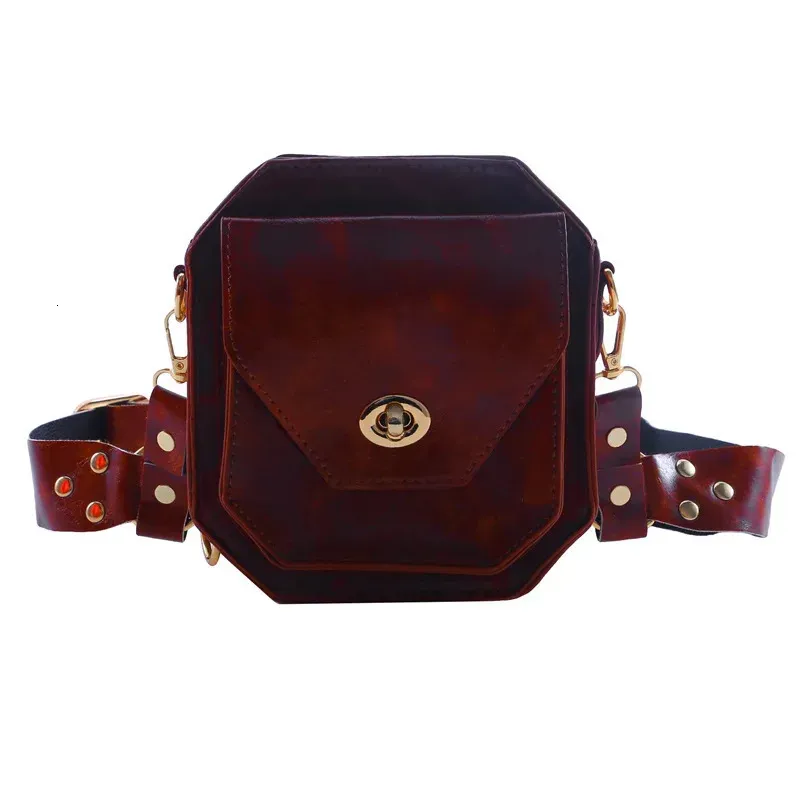 Punk Retro PU Waist Bag Casual Small Square Hip Packs For Womens Crossbody Cross Multifunction Outdoor Leg Phone Pouch_voghion.com