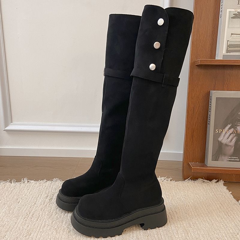 Yueyu 2025 Autumn Winter Trendy Two-Way Fold Thick-Soled Western Chunky Heel Over-the-Knee Long Riding Boots_voghion.com