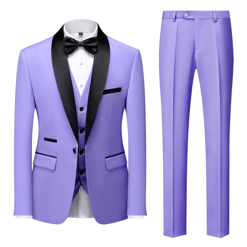 CT New Men's Business Casual Set Wedding Ceremony Host, Plus Size Three-Piece Suit For Men_voghion.com