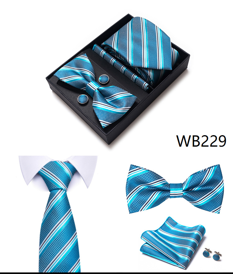 Gravatas e lenços masculinos, conjunto de gravatas masculinas, caixa de presente, 6 peças, gravata formal de negócios, fabricante de guangzhou_voghion.com