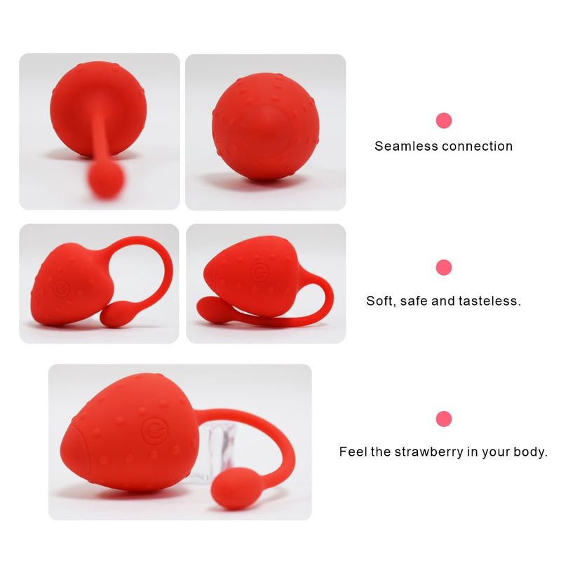 Frucht-Erdbeere-App, kabellose Fernbedienung, Vibration, Spring-Ei, Sexspielzeug für Erwachsene, männlich, weiblich, gemeinsamer Masturbator_voghion.com