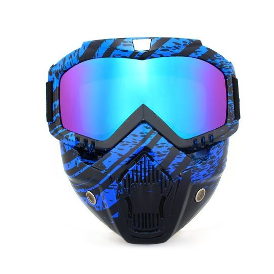 Harley Riding Water Transfer Pattern Halloween Skull Mask Detachable Windproof Sand Helmet_voghion.com