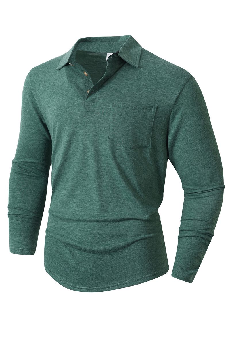 Klassisches Langarm-Poloshirt für Herren – bequemes und stylisches Freizeitoberteil für Herbst und Winter (mehrere Farben und Größen)_voghion.com