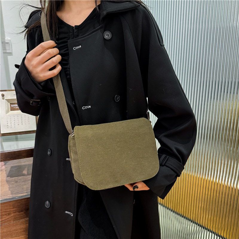 Workwear Style Fashion Single Shoulder Small Für Frauen Washed Canvas Rucksack Einfache Casual Phone Bag_voghion.com