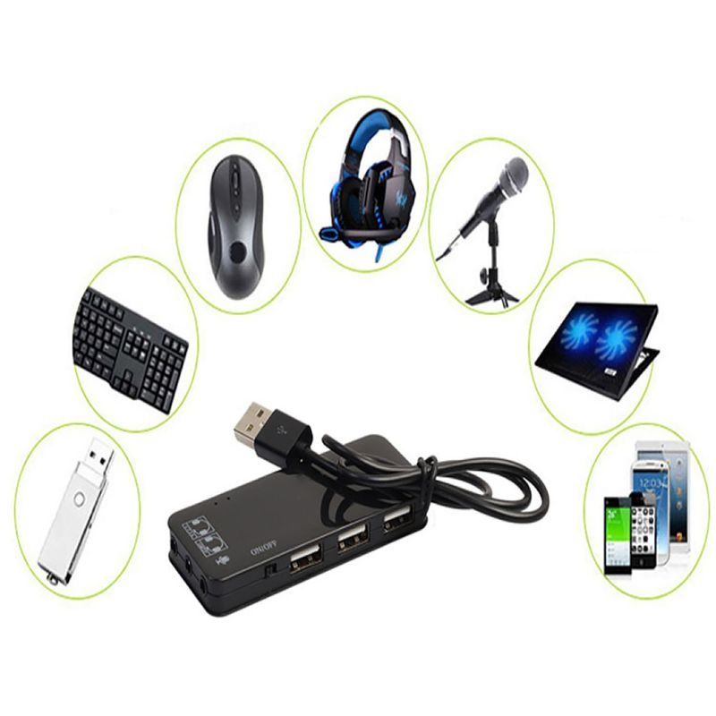 Xinweiqing 7.1 kanalas 3 USB prievadai išorinis garso plokštės šakotuvas garso mikrofono adapteris, skirtas nešiojamam kompiuteriui_voghion.com