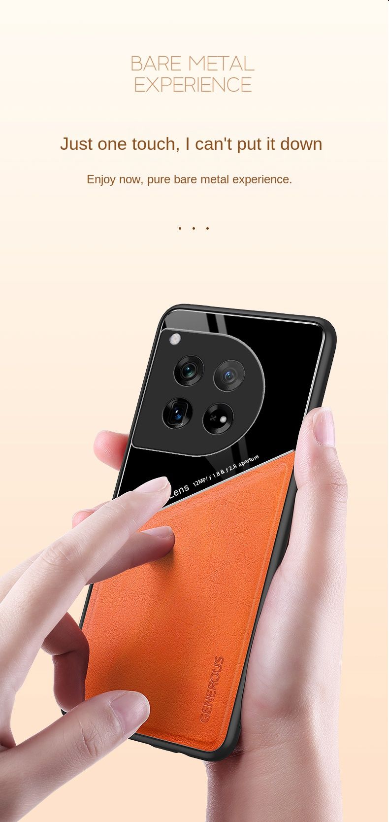 Custodia in pelle con texture per OnePlus 12 12R 11 11R 10 Pro 10T con supporto magnetico a ventosa per auto Coque Fundas Capa_voghion.com