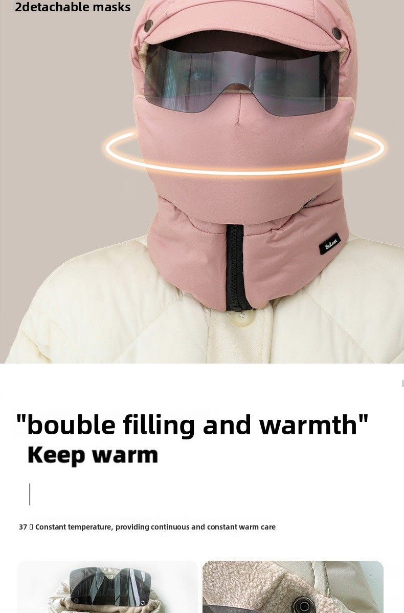 Protezione per il viso essenziale, unisex, per sci, ciclismo, bici elettrica, spessa, foderata in pile invernale, resistente al freddo, Lei Feng_voghion.com