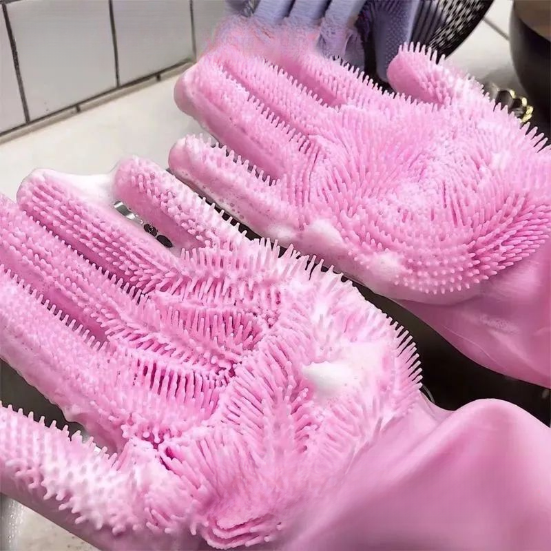 Same Style Magic Silicone Dishwashing Gloves Multi-Functional Household Cleaning Kitchen Tool Waterproof Heat_voghion.com