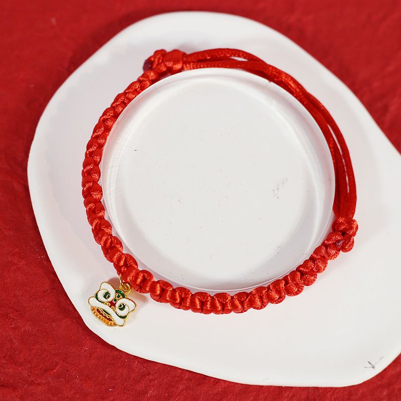 Collare fatto a mano in corda rossa, collana per gatti, sciarpa di Capodanno, accessori per animali domestici, campanellino per gattini, stesso stile_voghion.com