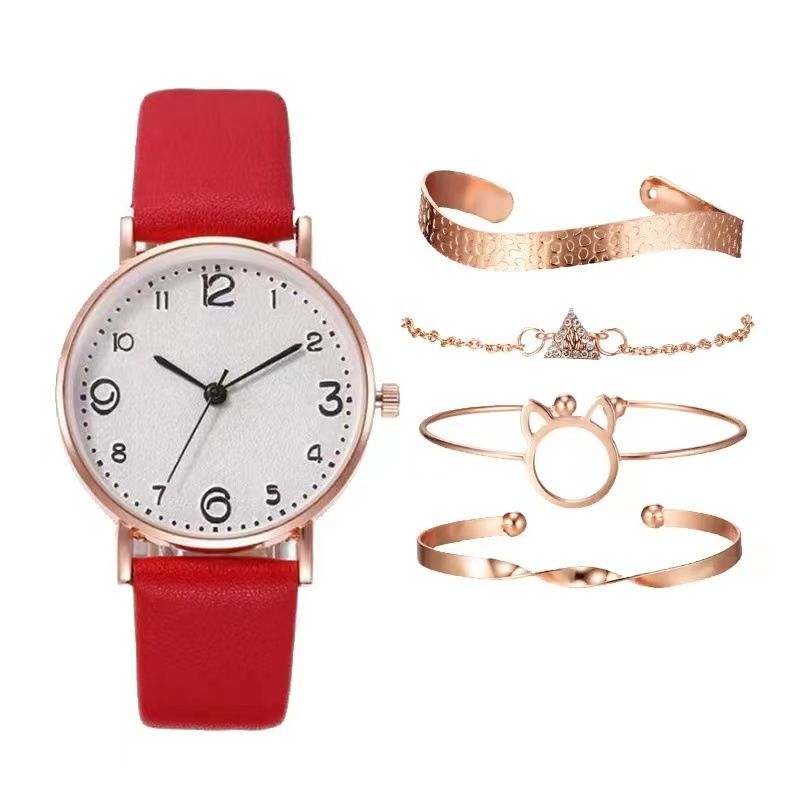 Women's Watch Bracelet Set Digital Women's Watch Creative Women's Quartz Watch Simple Fashion Girls' Watch_voghion.com