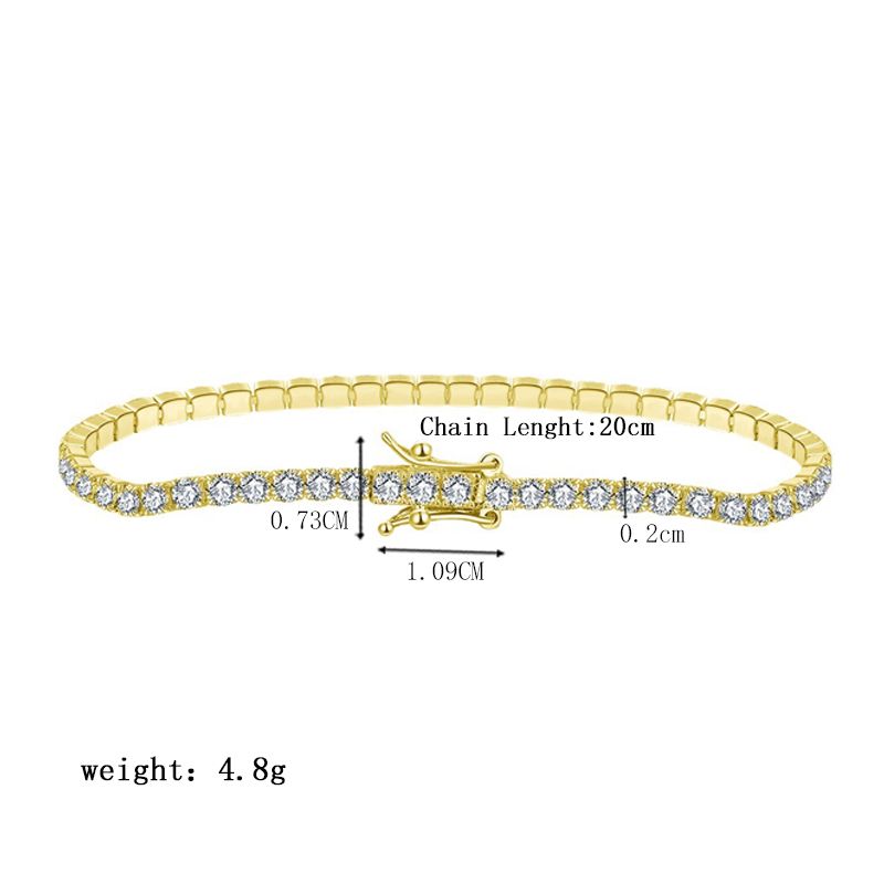 Moderne stijl effen kleur sterg zilver inlay zirkoon tennisarmband_voghion.com