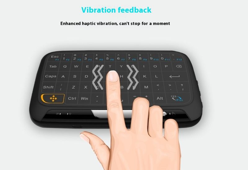 Teclado Touchpad sem fio H18+ Mini - Teclado Full-Touch ultrafino 2.4G com bateria recarregável e gestos multitoque (143 x 89,5 mm, 1600 DPI)_voghion.com