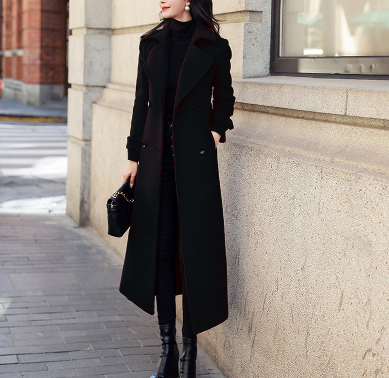 Abrigo de invierno cálido para mujer, chaqueta de longitud media, abrigo grueso con doble botonadura_voghion.com