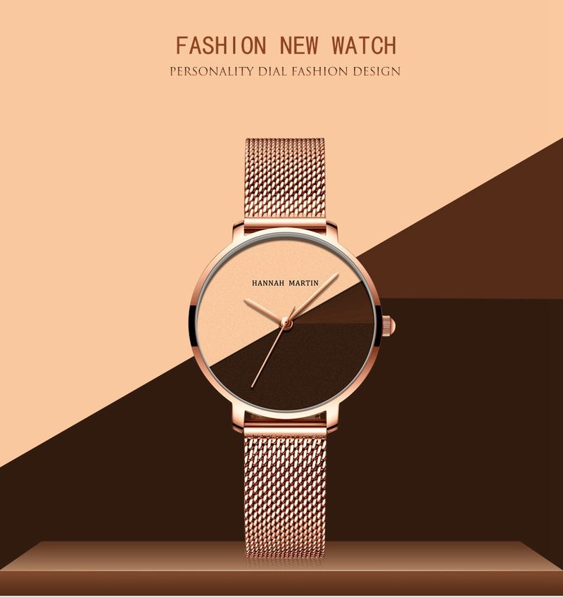 Relógio minimalista feminino com movimento de quartzo japonês, resistente à água, mostrador redondo elegante, pulseira de aço inoxidável, relógio moderno e criativo_voghion.com