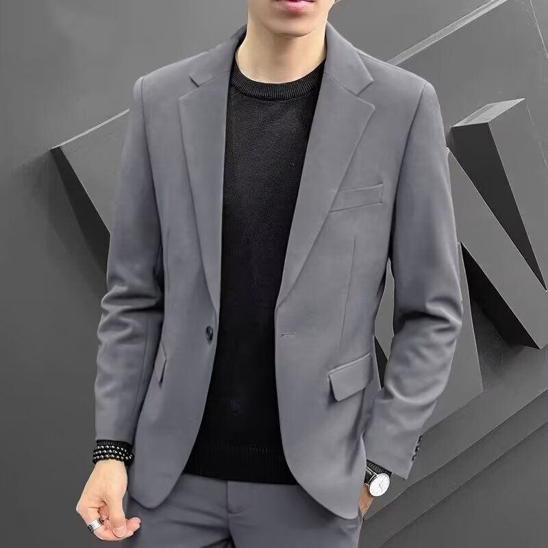 New Trendy Men's Top Handsome Loose Suit Coat Men's Spring and Autumn Versatile Casual Suit_voghion.com