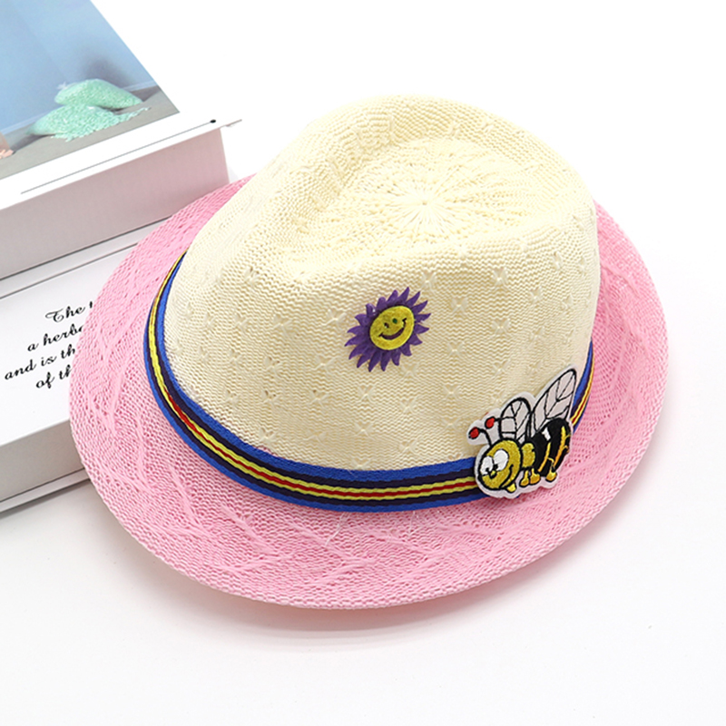 Cappello di paglia per bambini Cappello da sole per protezione solare da esterno in stile coreano per ragazzi e ragazze cappello da sole per bambini da spiaggia_voghion.com