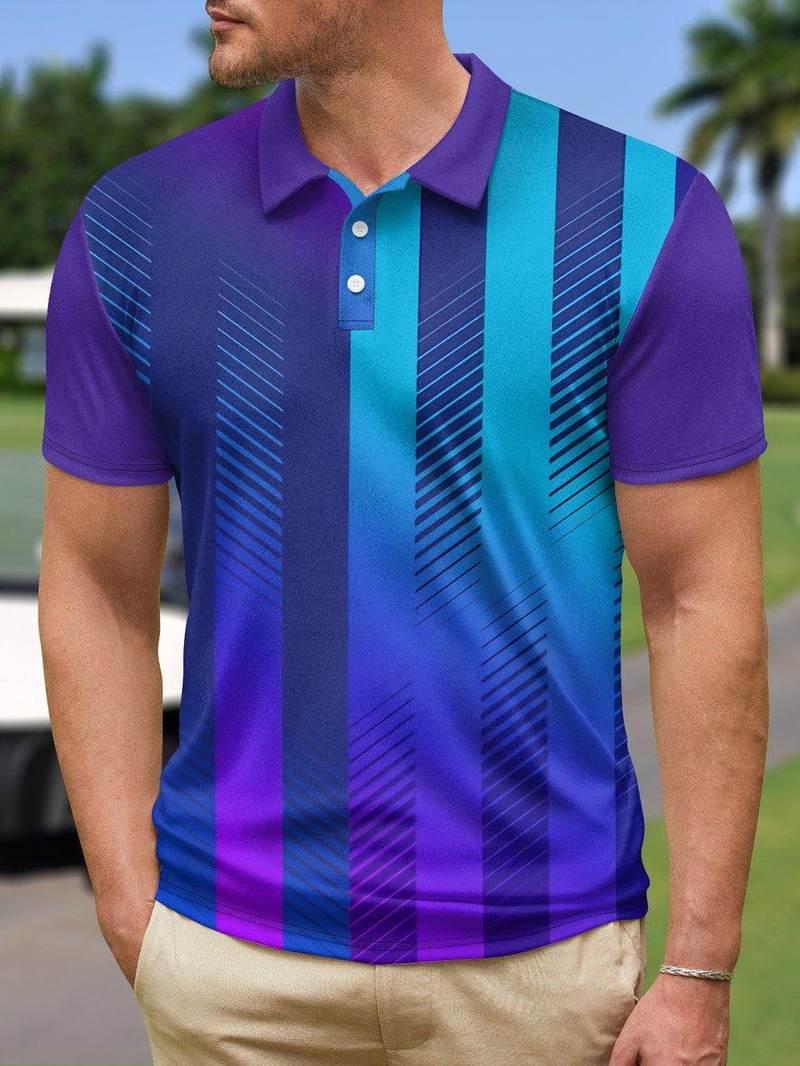 Men's casual 3D short sleeve crewneck T-shirt blazer fashion logo Polo shirt_voghion.com