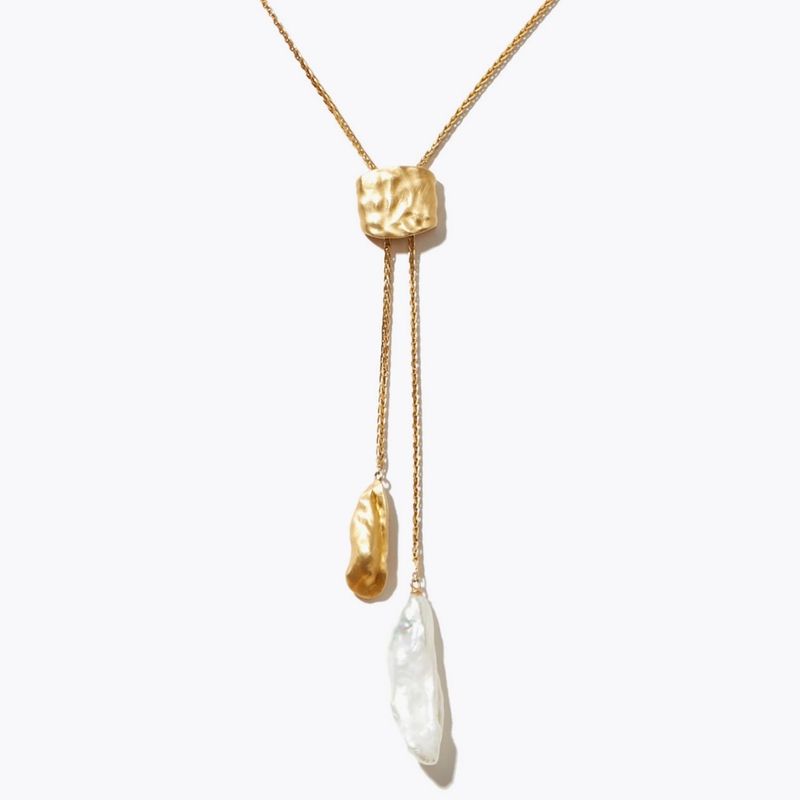 Collier élégant et minimaliste avec pendentif en perles réglables, chaîne en laiton plaqué or 18 carats avec fermeture coulissante, collier minimaliste unique avec pendentif en perles_voghion.com
