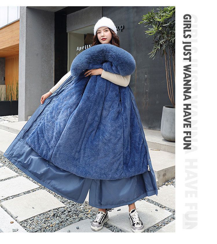 Women's Clothing Wear To Overcome Cotton-Padded Long Fashion Over The Knee One Coat Three Wear Cotton-Padded Clothes_voghion.com