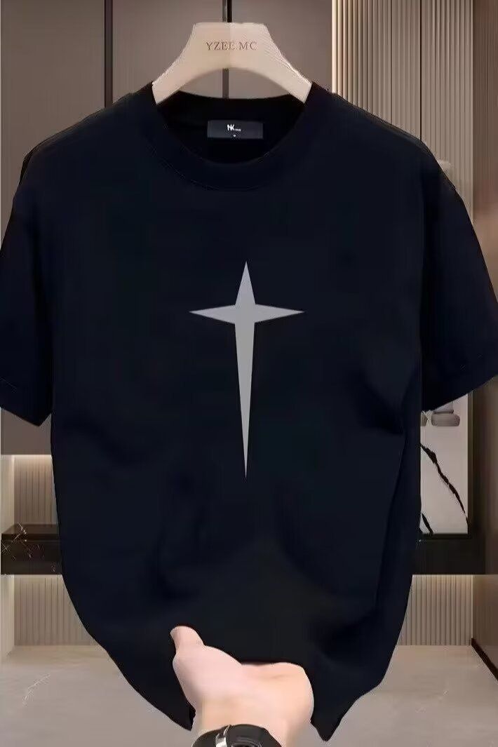 Heren T-shirt met korte mouwen voor de zomer, nieuw, van hoogwaardig puur katoen, slanke pasvorm, knap en casual, eenvoudig bedrukt bovenstuk_voghion.com