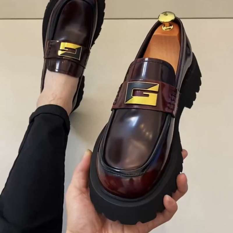 Adatto a tutte le stagioni, alla moda, in pelle, resistente all'usura, nuovo, basso, casual, sportivo, stile britannico, scarpe da uomo di alta gamma._voghion.com