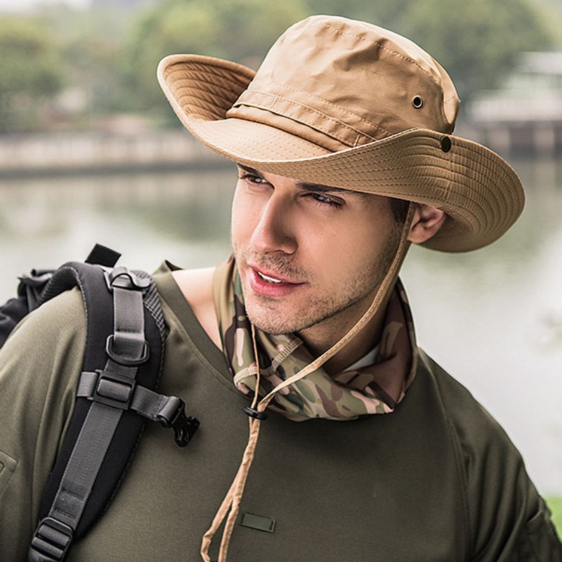 Mode 2024 Militär Panama Safari Boonie Sonnenhüte Sommer Männer Frauen Camouflage Eimer Hut mit String Fisherman Cap_voghion.com
