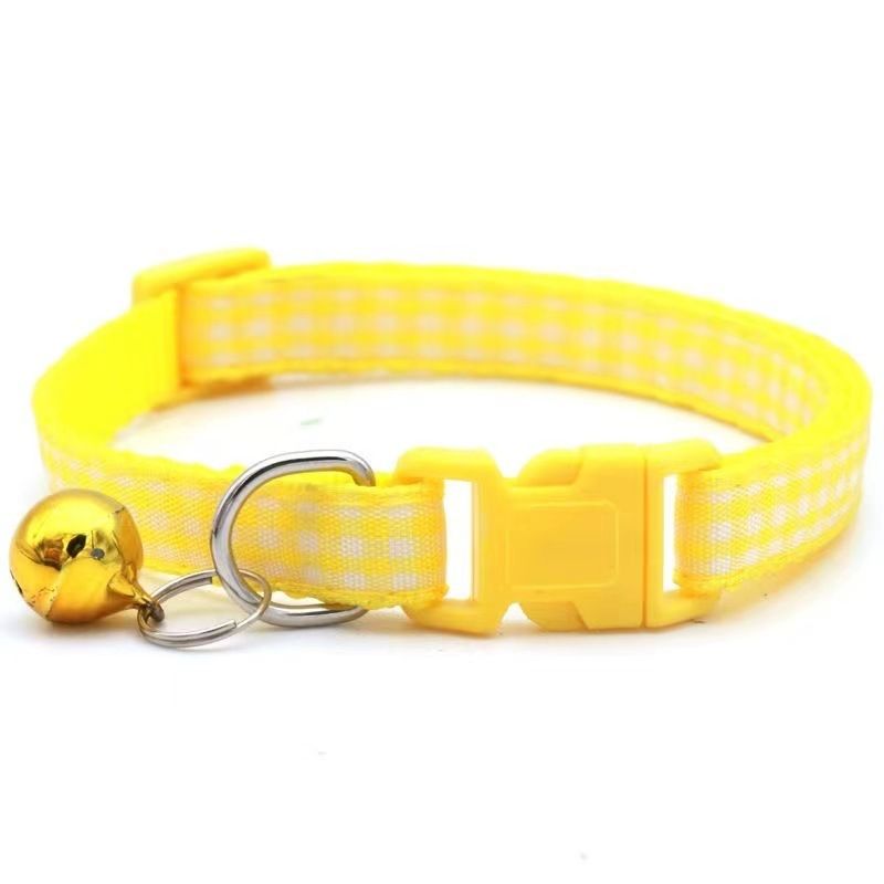 Pet Small Square Grid Casual Cat Identification Dog Neck Ring Decoration Anti-Lost Collar Factory_voghion.com