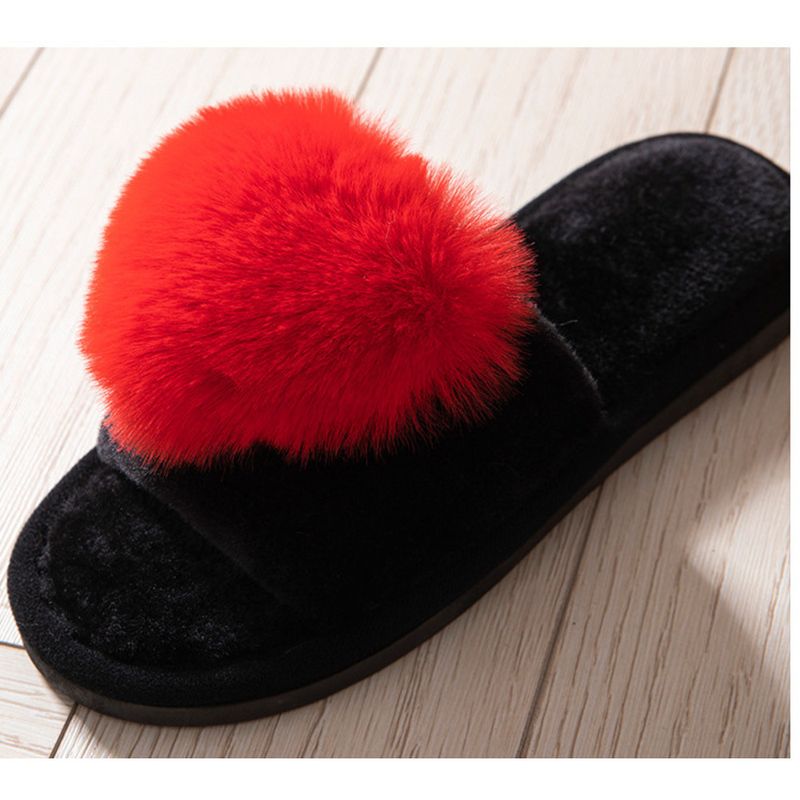 Pantofole in cotone aperte a forma di cuore, calde, autunnali e invernali, adatte a tutte le stagioni_voghion.com