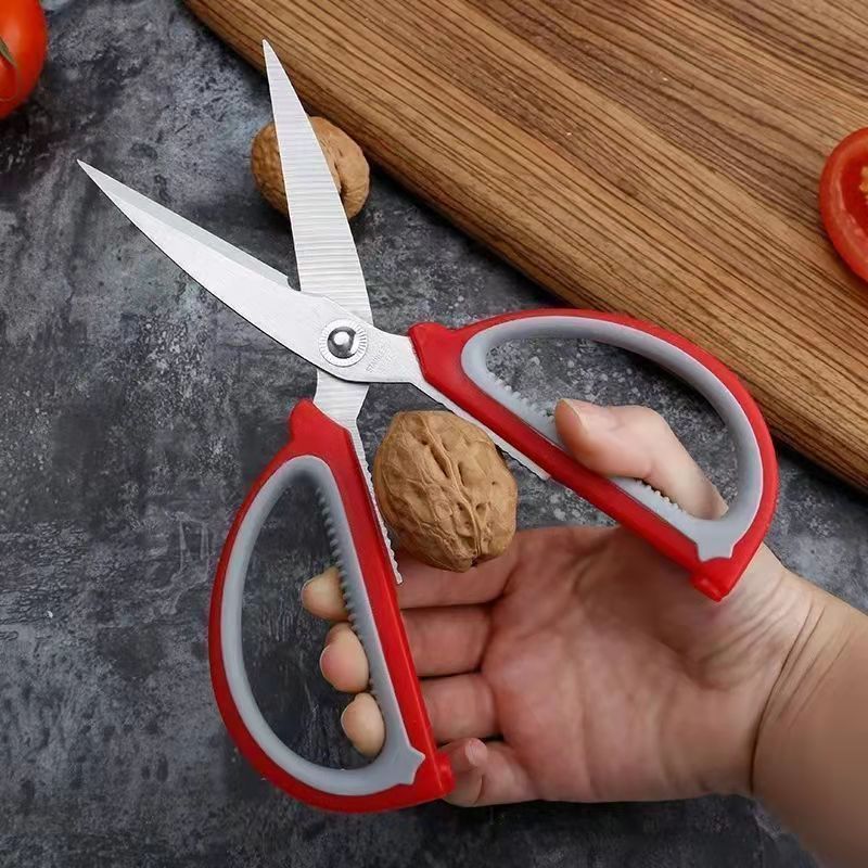 Ciseaux de cuisine puissants en acier inoxydable allemand pour couper la viande, ciseaux de couture multifonctionnels, art fait à la main pour étudiants_voghion.com