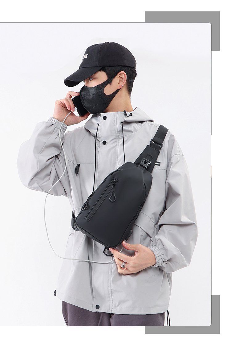 Borsa a tracolla da uomo, casual, grande capacità, in stile coreano, borsa per cellulare, impermeabile, alla moda_voghion.com
