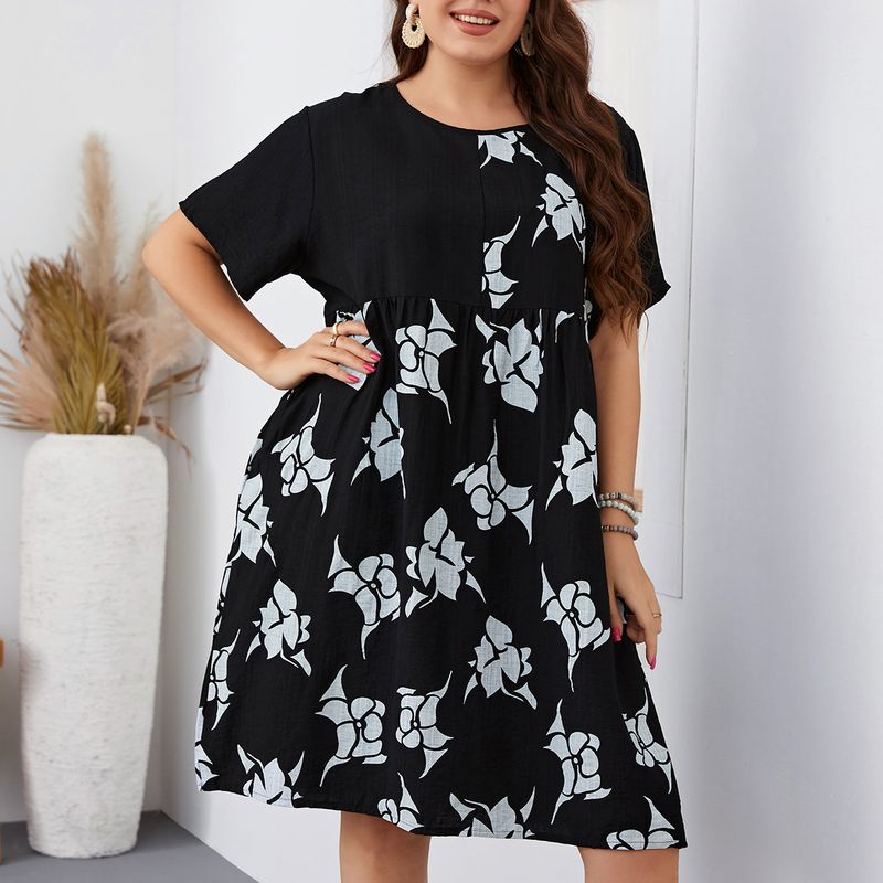 Women's temperament commuting loose plus-size dress women's clothing_voghion.com