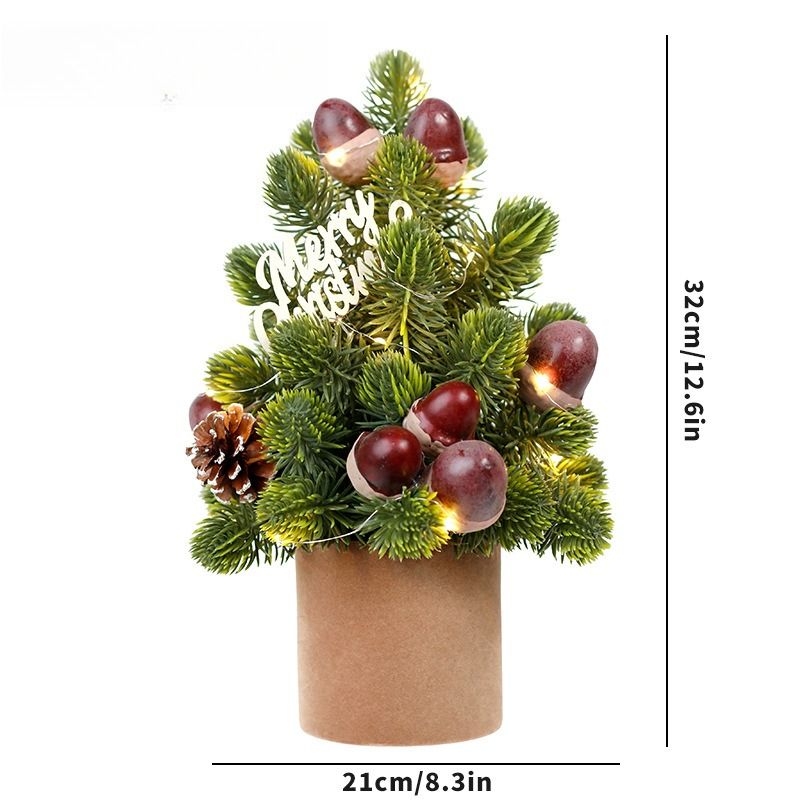 Christmas Decorations INS Nordic Style Led Pine Cones Nobelson Mini Christmas Tree, Tabletop Ornaments_voghion.com