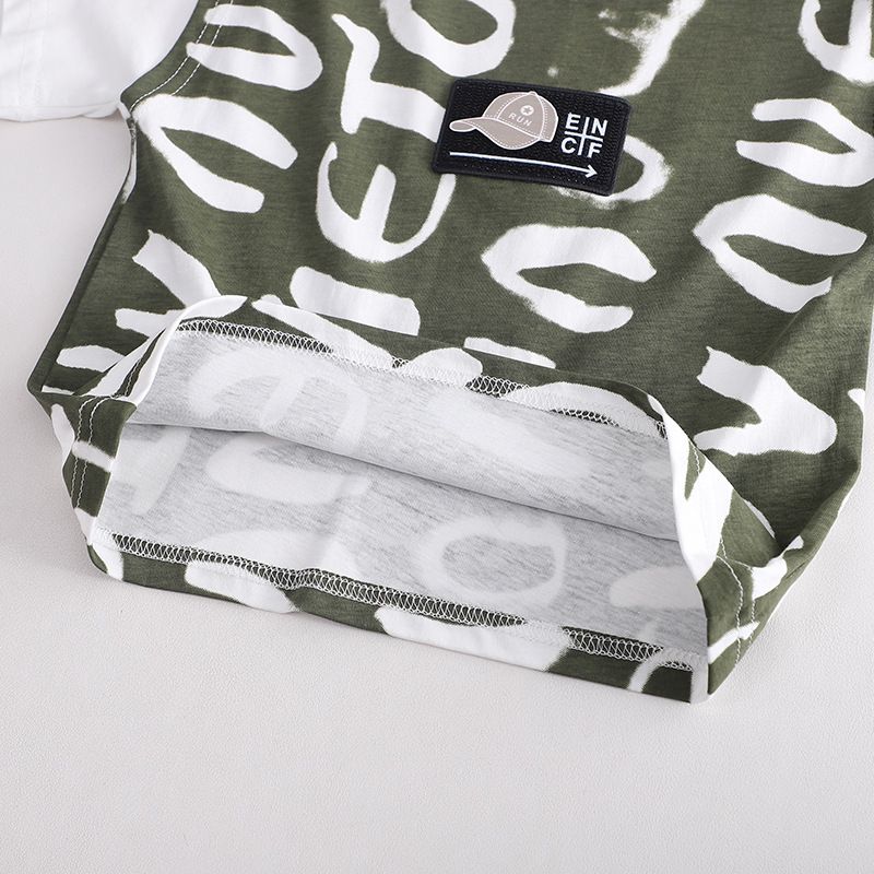 Été Nouveau 2024 Camouflage Chapeau Manches Courtes 0-5 ans Garçon Deux Pièces Ensemble Enfants Vêtements D'été_voghion.com