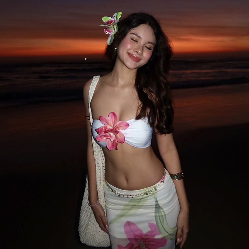 Traje de falda con estampado envolvente de cintura alta sexy para mujer_voghion.com