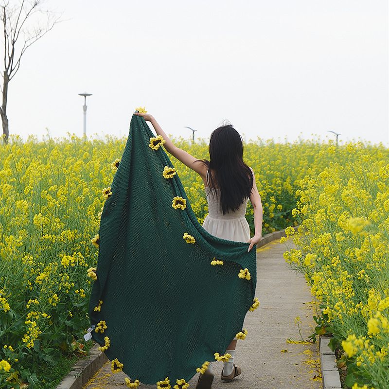 Suower Throw - 150cm Diameter Multi-Purpose Fleece Blanket_voghion.com