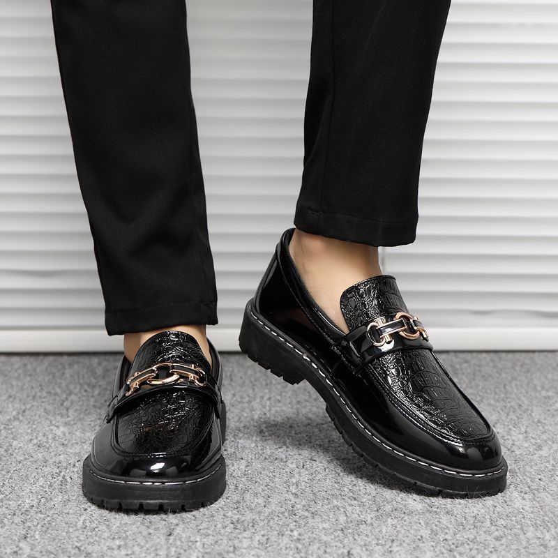 Le Fu Spring British Business Casual Lazy One Step Stepping Bean Leather Youth Versatile Formal Men's Shoes_voghion.com