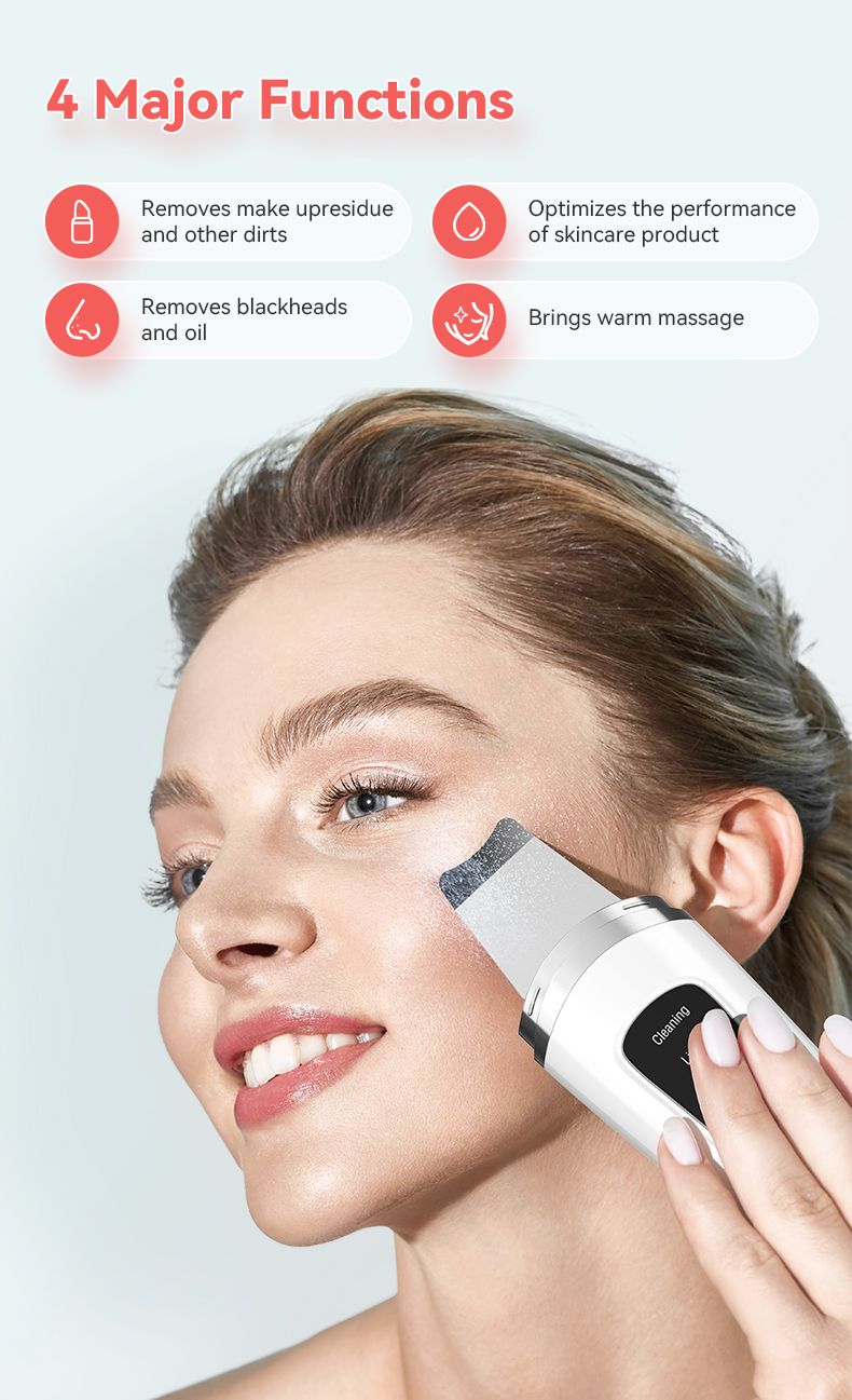 Espátula ultrasónica para rostro, exfoliante, raspador y eliminador de puntos negros, limpiador de poros, limpieza facial profunda, nuevo y popular._voghion.com