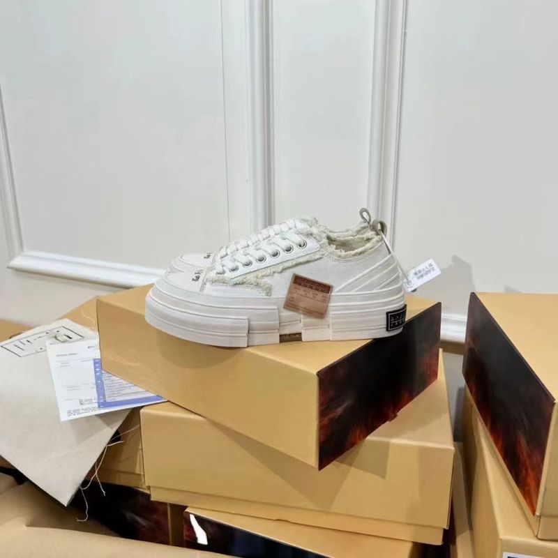 26ss With High Version Braille Wu Jianhao Same Style Canvas For Men And Women Swan Series Thick Peach Wood Sole Beggar S_voghion.com