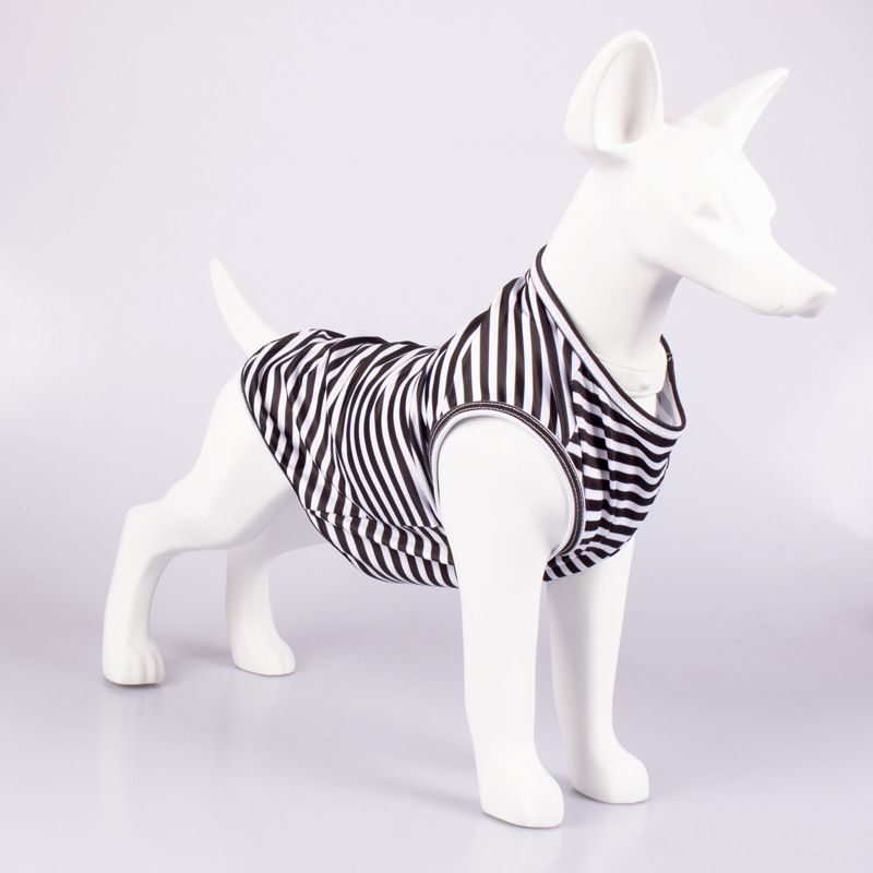 2025 Spring Summer Thin Pet Vest Striped Round Neck T-Shirt Small Medium Dogs Cooling Dog Clothes_voghion.com