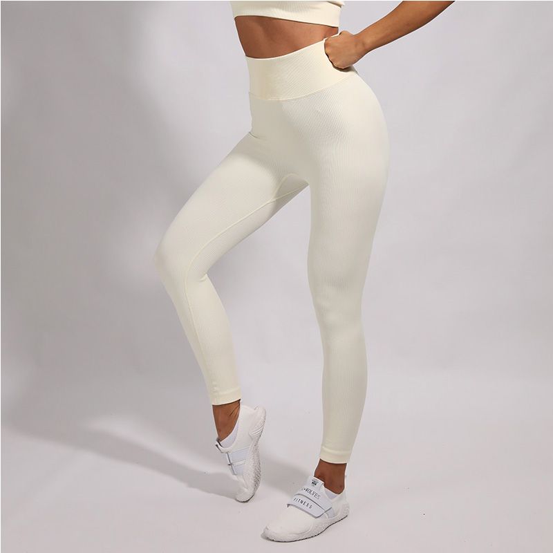 Colanți sport pentru femei, fără sudură, cu nervuri, pentru yoga, sport ..._voghion.com