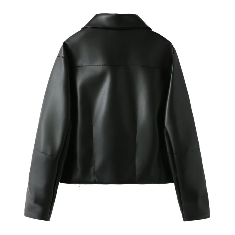 Vêtements pour femmes automne/hiver 2024 nouvelle veste courte en cuir de mode de rue_voghion.com