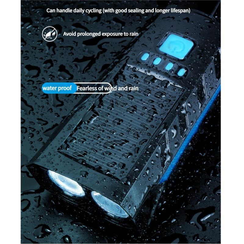 Solarbetriebene Hupen und multifunktionale Fahrrad-Frontlichter für das Radfahren im Freien: USB-Doppellade-Nachtlichter_voghion.com