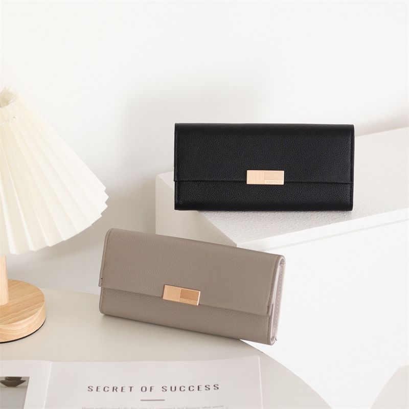 Damentaschen Neue Geldbörse Damen Lange Multifunktionale Große Kapazität Modische Einfache Einfarbige Clutch_voghion.com