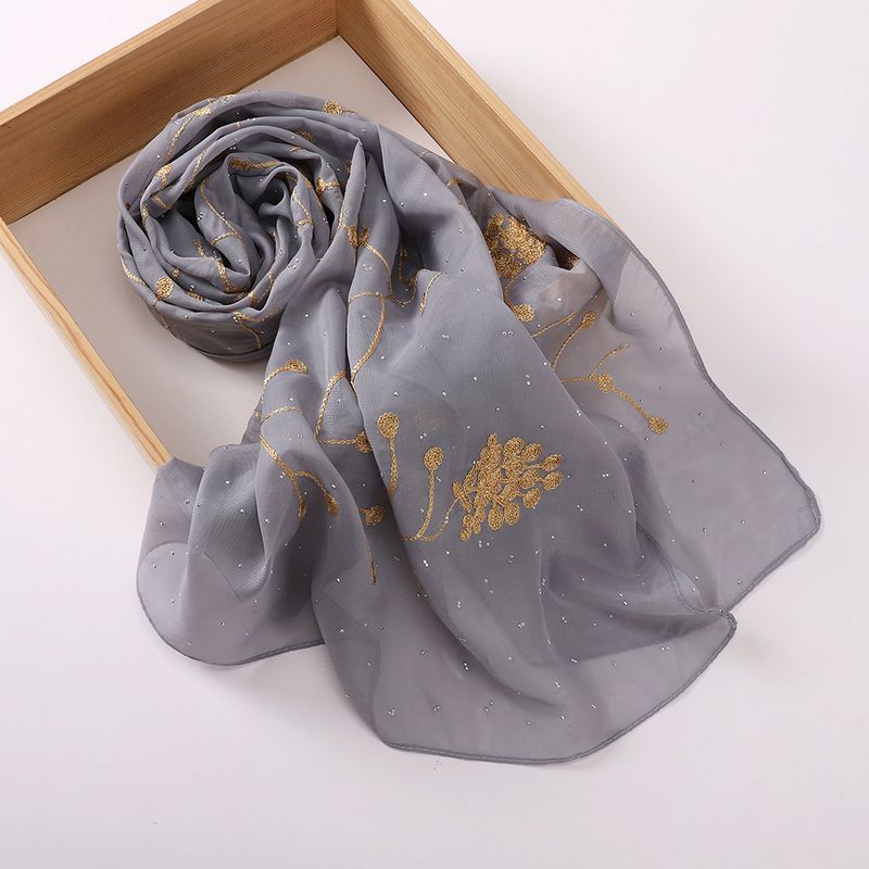 Foulard décoratif en mousseline de soie brodée de diamants pour femme, hijab Hui, fil, offre spéciale_voghion.com
