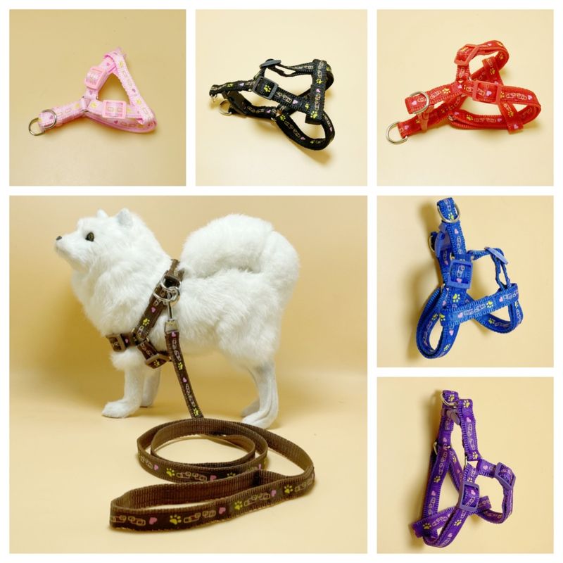 Adjustable Pet Dog Leash For Teddy And Golden Retriever, Outdoor Walking, Heart-shd Checkered Chest Harness,_voghion.com