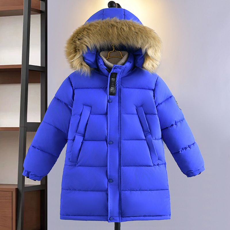 Manteau d'hiver en coton pour garçon, version coréenne, grande taille, lettre pour enfants, mi-long, en duvet, épais et chaud, tendance_voghion.com
