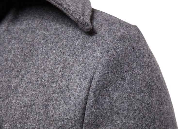 Mittellanger zweireihiger Windbreaker, modischer lässiger Slim Fit Herrenmantel, gerade_voghion.com